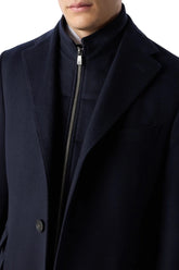 Navy blue wool beaver coat